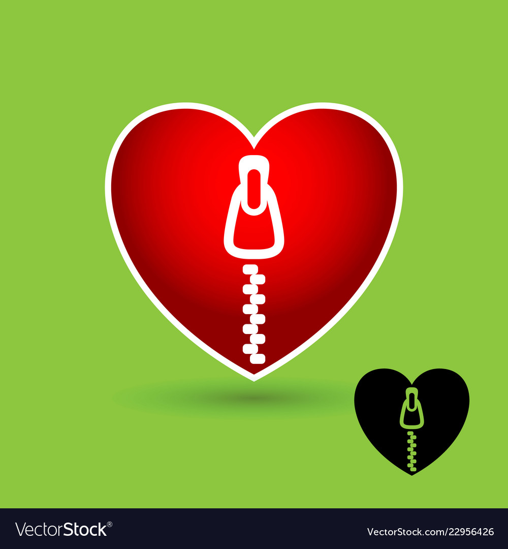 Heart with lightning icon emblem for web design