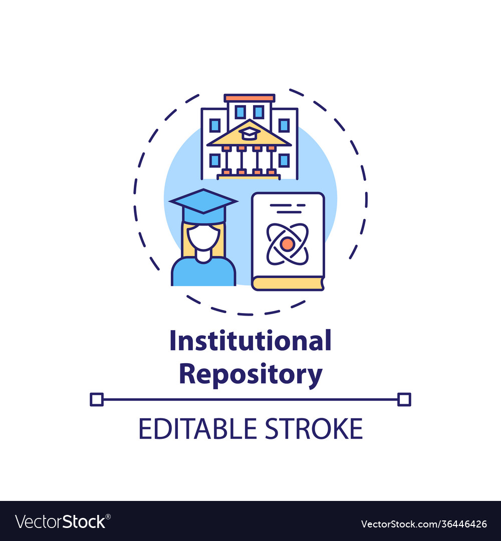 Institutional repository concept icon Royalty Free Vector