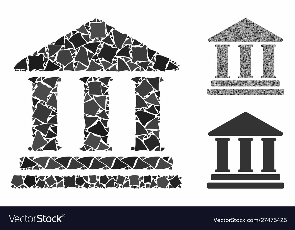 Library building composition icon ragged items