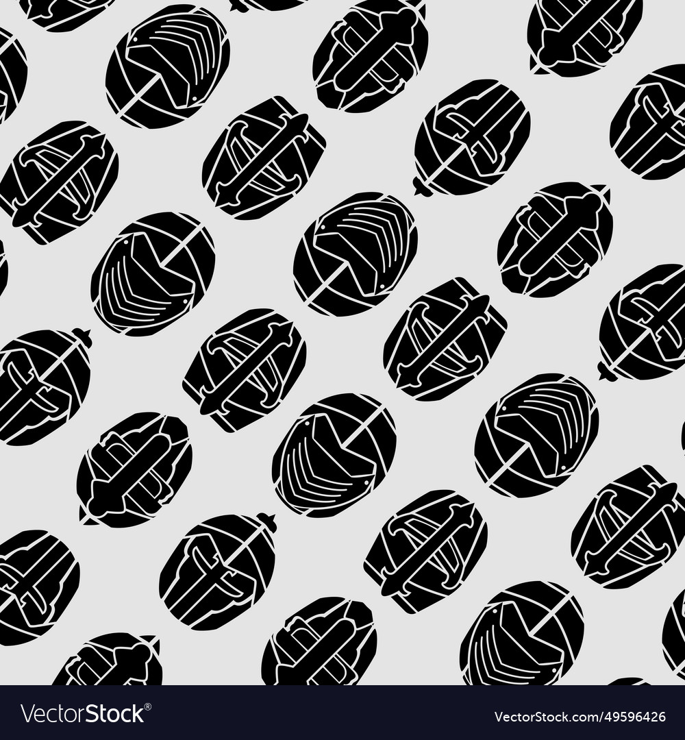 Medieval helmet icons pattern background