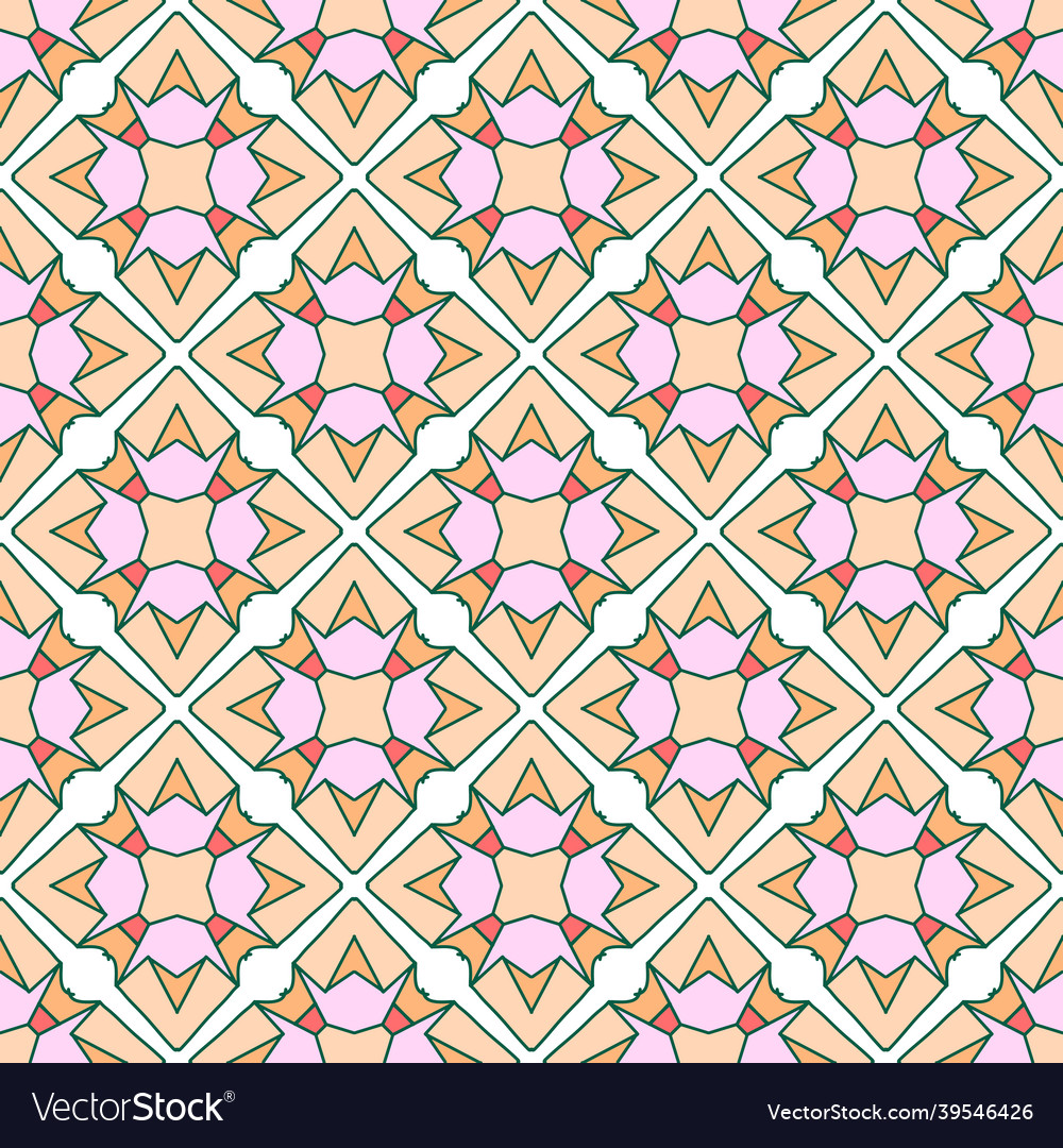Multicolored ornamental object seamless repeat