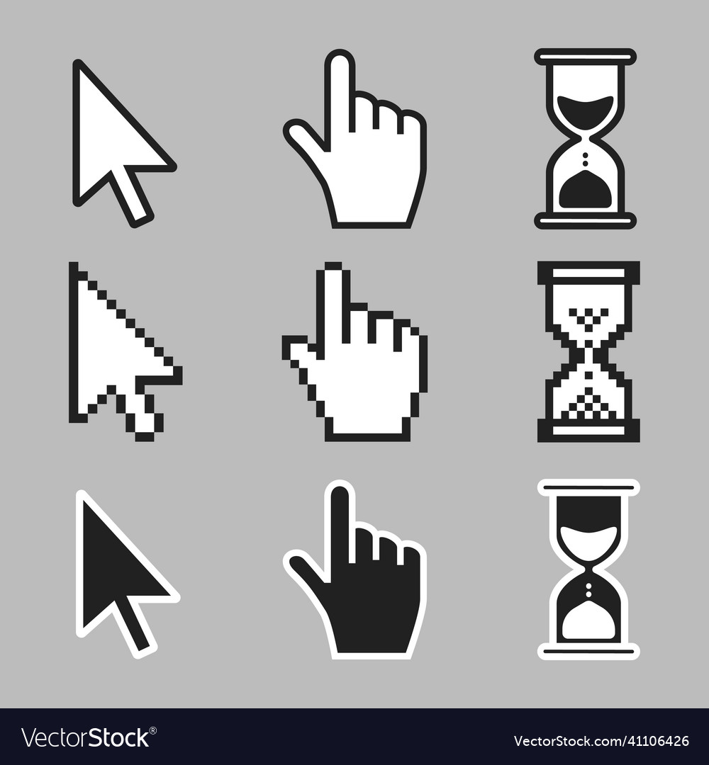 Zeiger Handpfeil und Stundenglas Ladeuhr vector image Zeiger Handpfeil und Stundenglas Ladeuhr