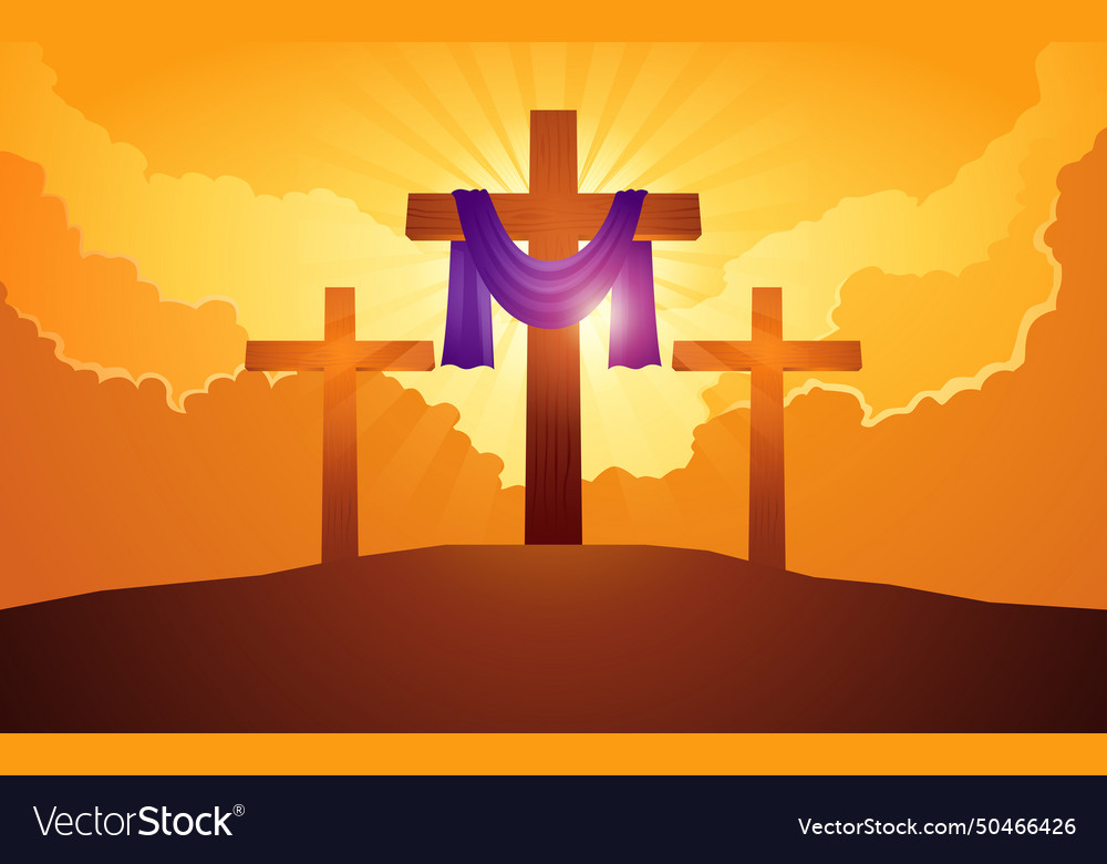 Religion cross purple robe light burst motion Vector Image