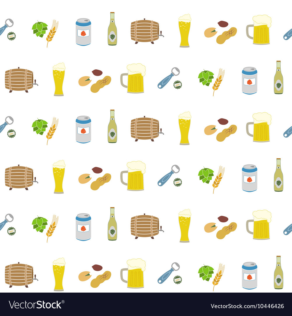 Seamless pattern with beer icons