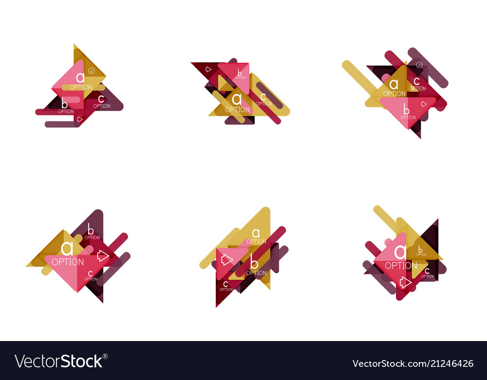 Set of triangle options infographics data