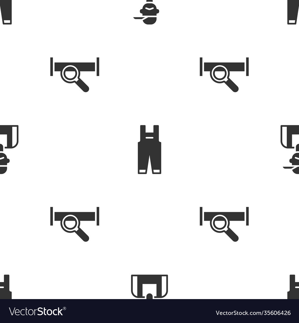 Set plumber work overalls and industry metallic Vector Image