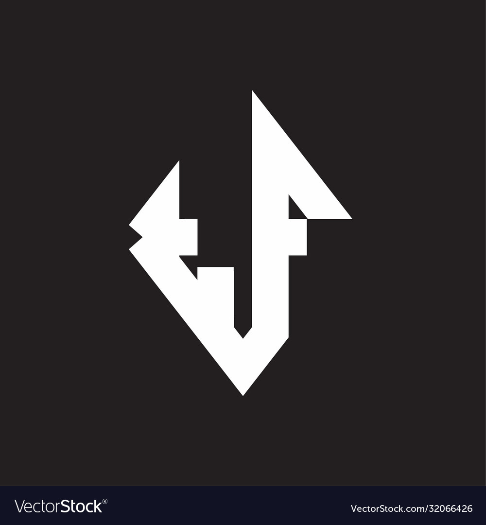 Tf logo monogram with sharp square design template
