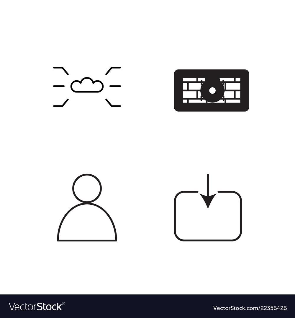 Web simple outlined icons set Vector Image Web simple outlined icons set