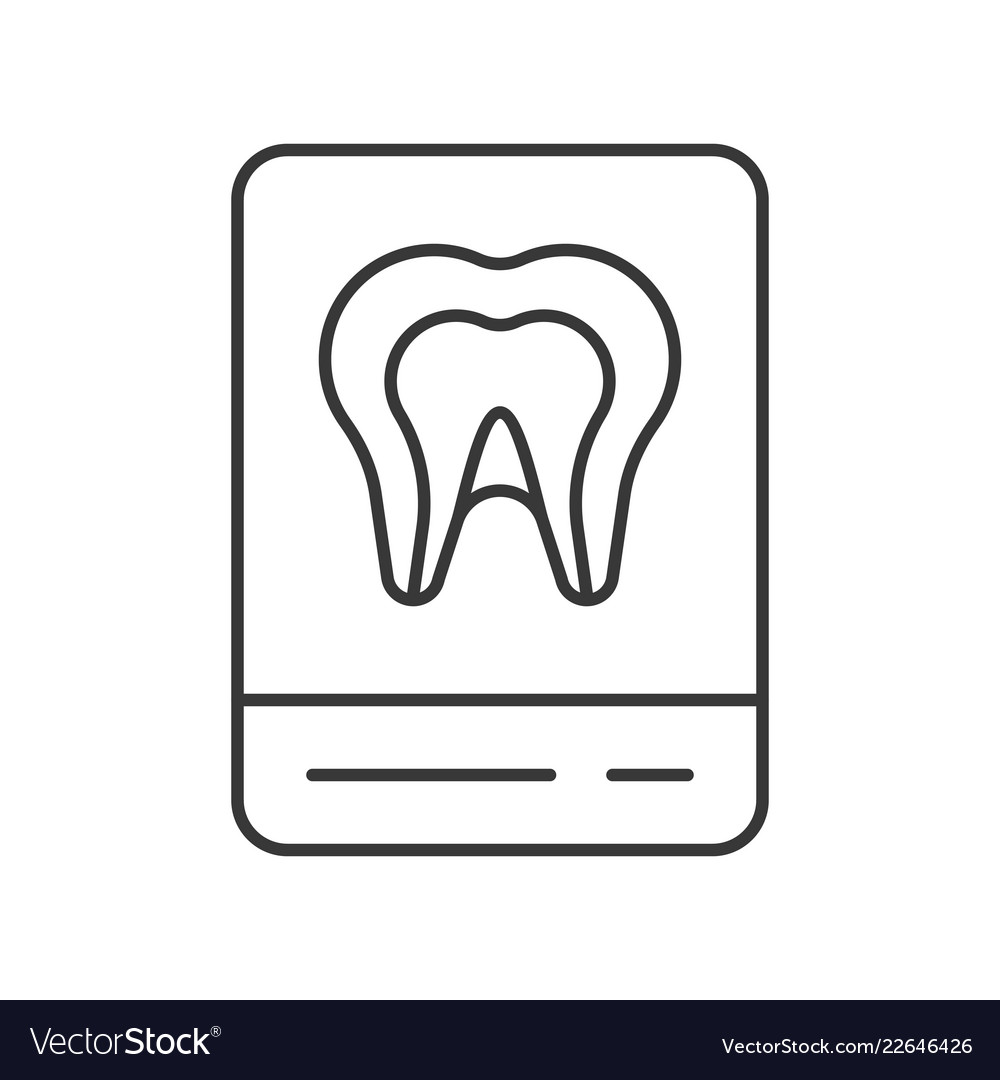 X ray film of tooth anatomy outline icon