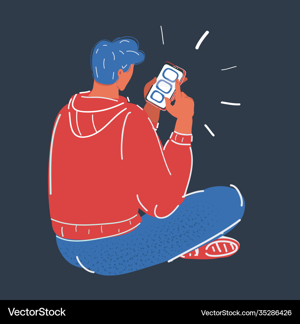 Young Men Sitting Royalty Free Vector Image Vectorstock