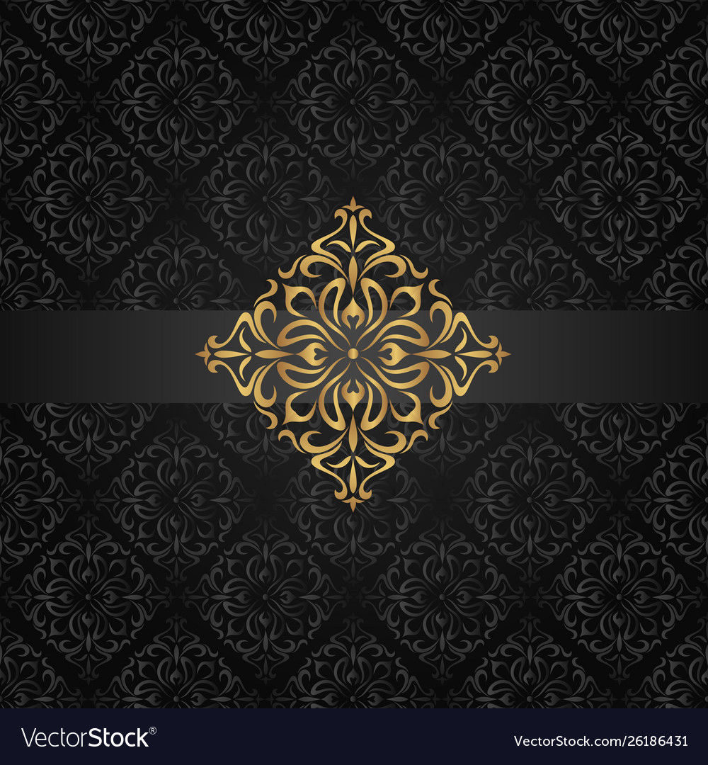 Abstract dark seamless pattern with golden element