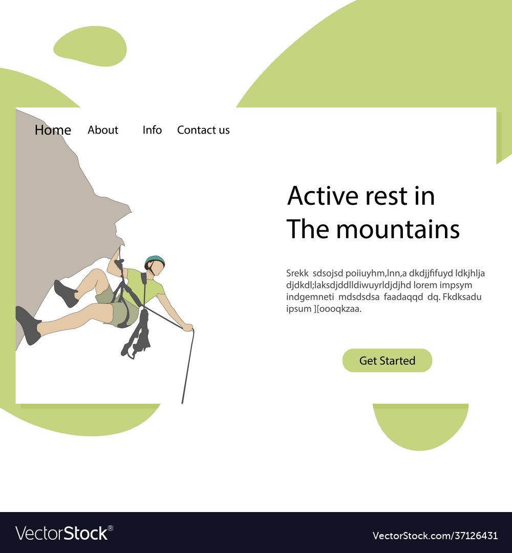 Active rest in mountains landing page