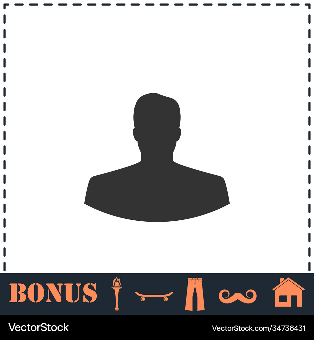 Avatar icon flat Royalty Free Vector Image - VectorStock