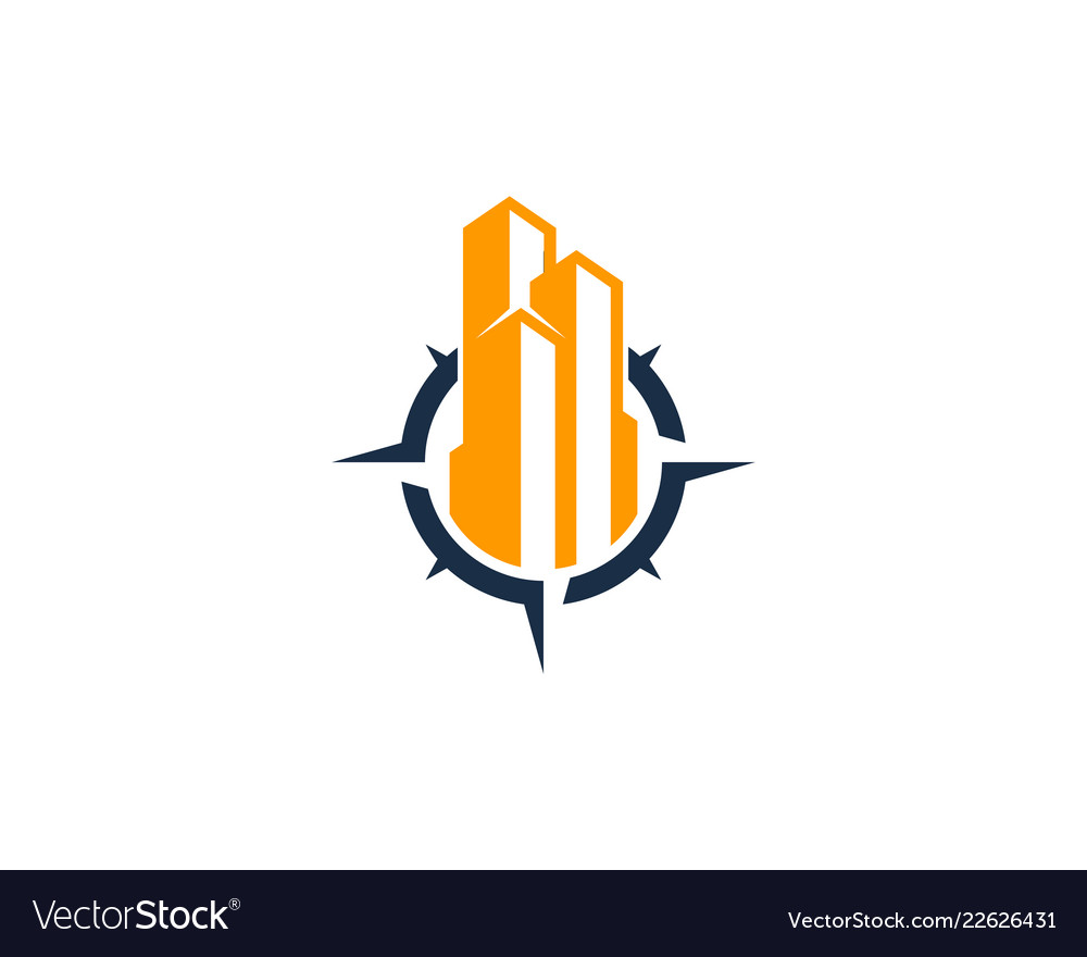 Building compass logo icon design Royalty Free Vector Image