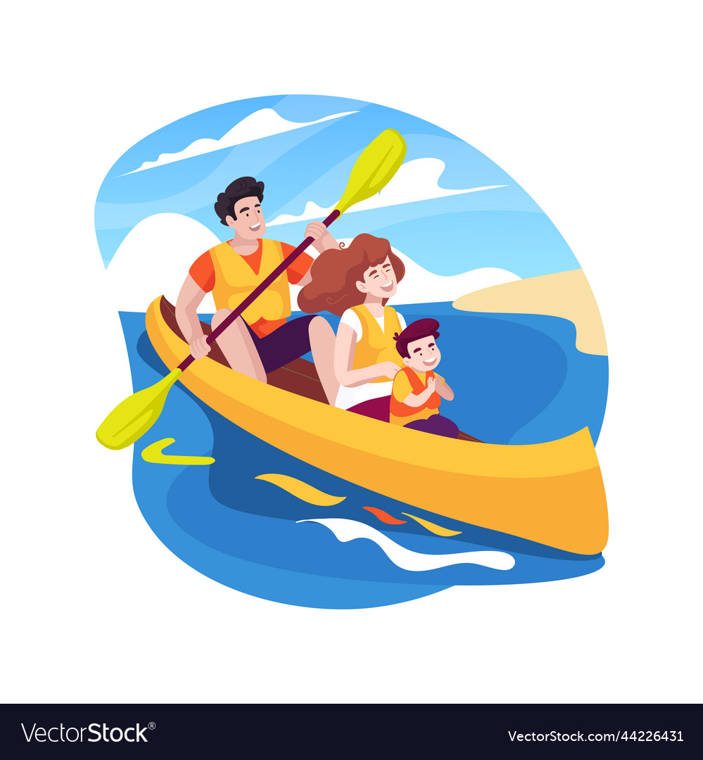 Canoeing isolated cartoon Royalty Free Vector Image