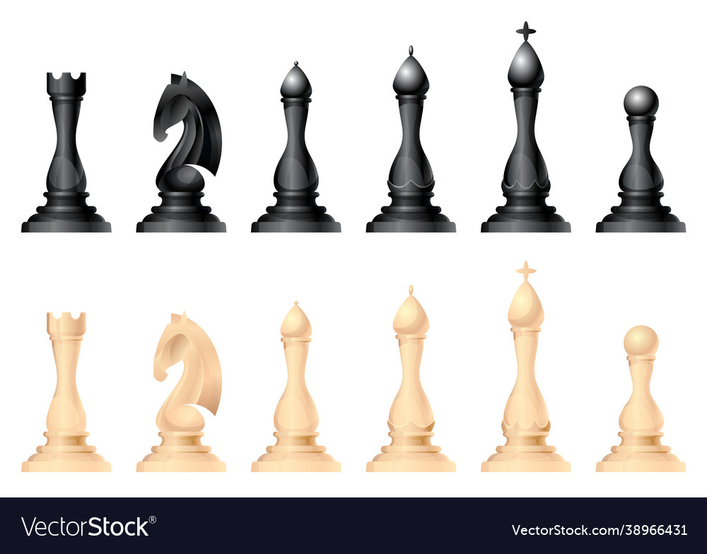 Chess figures set king queen bishop vector image Chess figures set king queen bishop