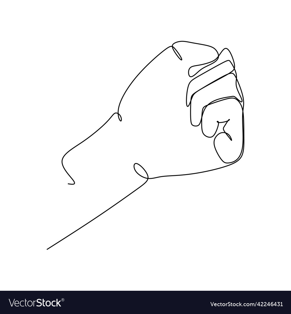 Clenched fist continuous line draw design