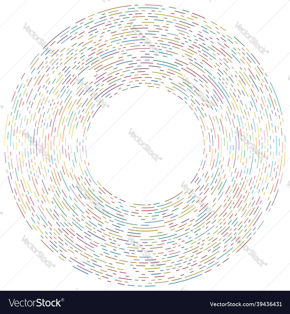 Colorful circular concentric segmented circles vector image Colorful circular concentric segmented circles