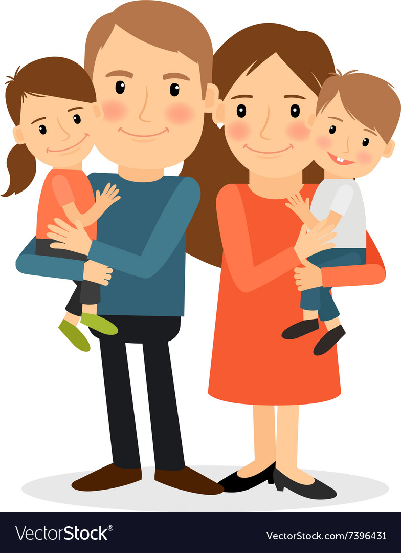 Couple with children Royalty Free Vector Image