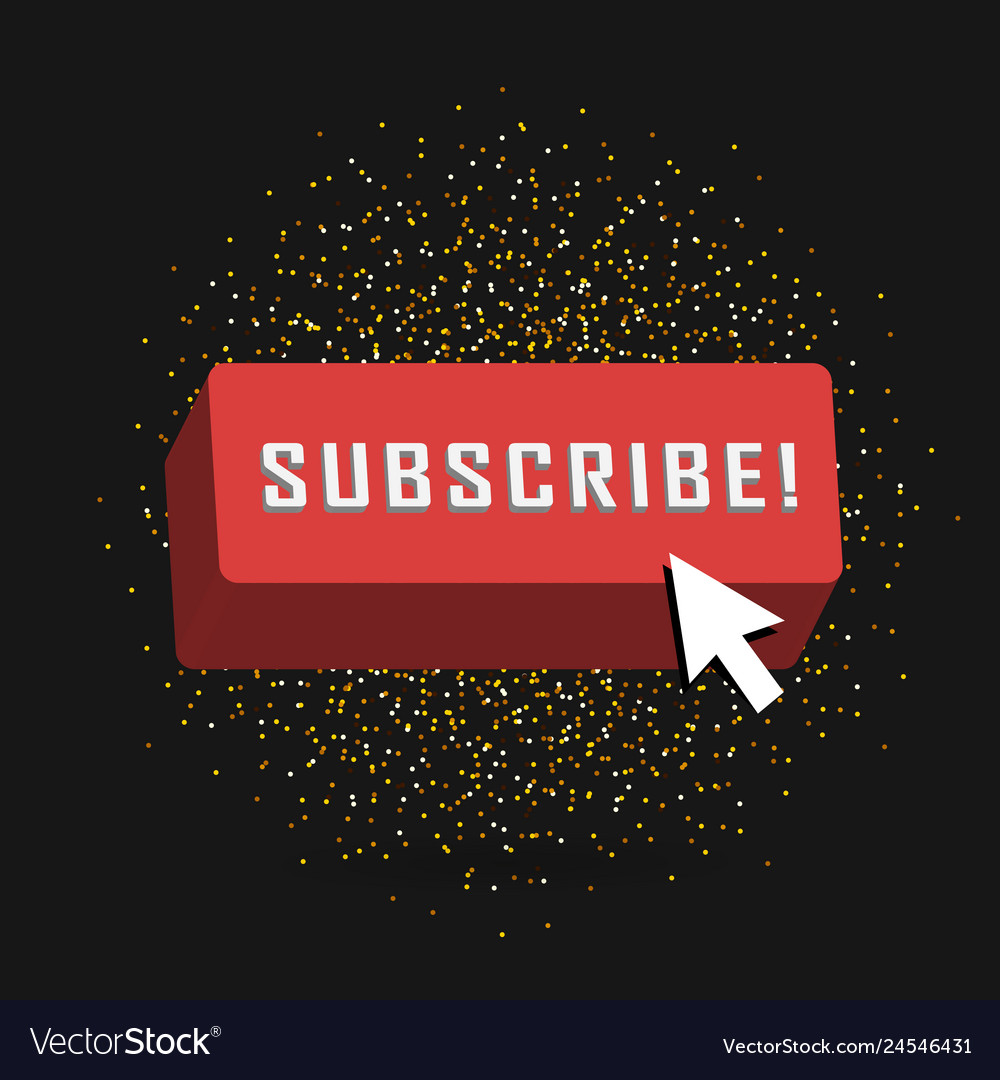 Gold subscribe button with cursor in golden flat Vector Image Gold subscribe button with cursor in golden flat