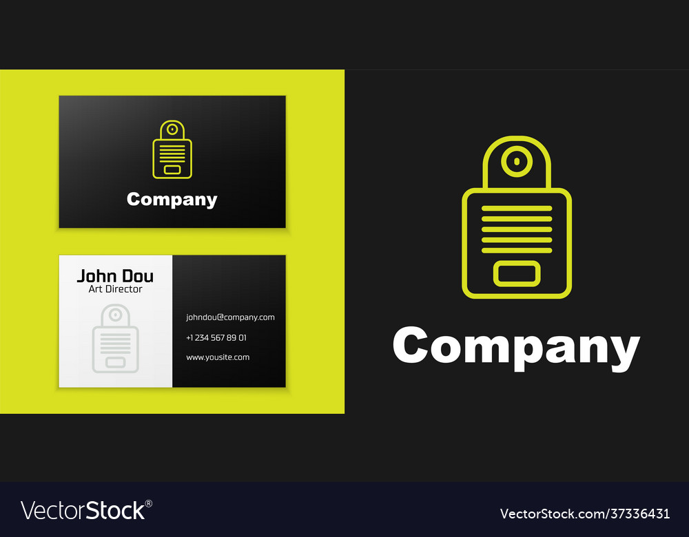 Logotype line intercom icon isolated on black Vector Image Logotype line intercom icon isolated on black