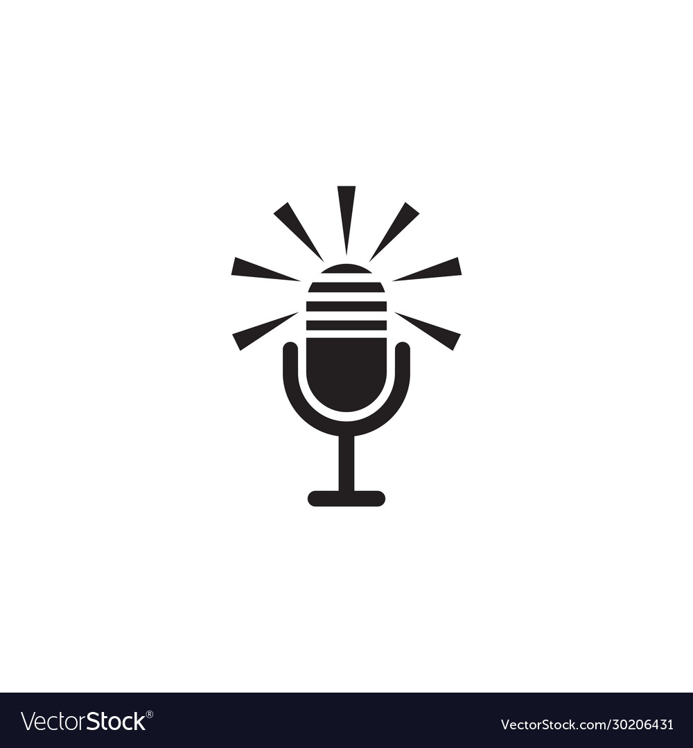 Microphone mic icon logo design template Vector Image