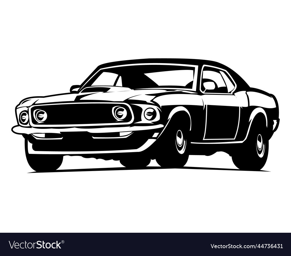 Old american muscle car isolated Royalty Free Vector Image