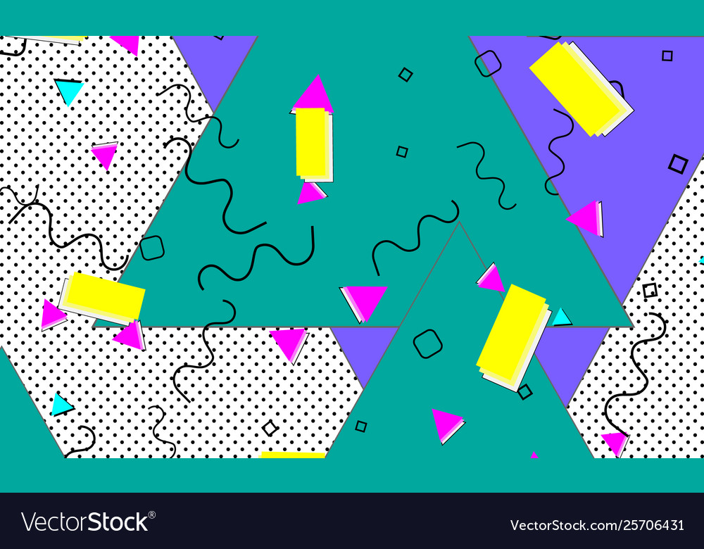 Pop art color background memphis pattern