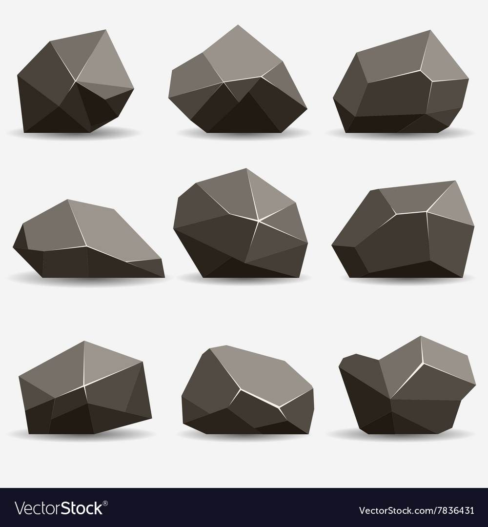 Rock stone set Royalty Free Vector Image - VectorStock