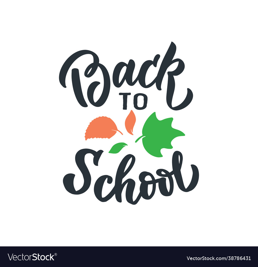 School image with text lettering phrase Royalty Free Vector