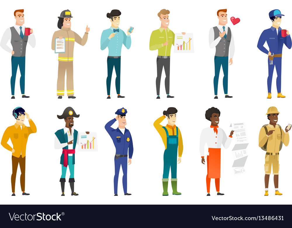 Set of professions characters