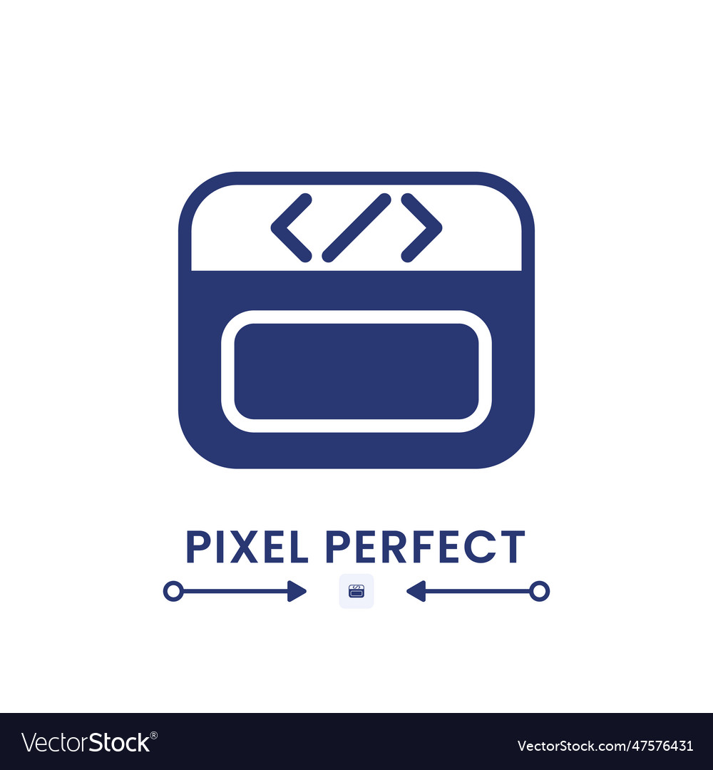 Webpage coding black solid desktop icon vector image Webpage coding black solid desktop icon