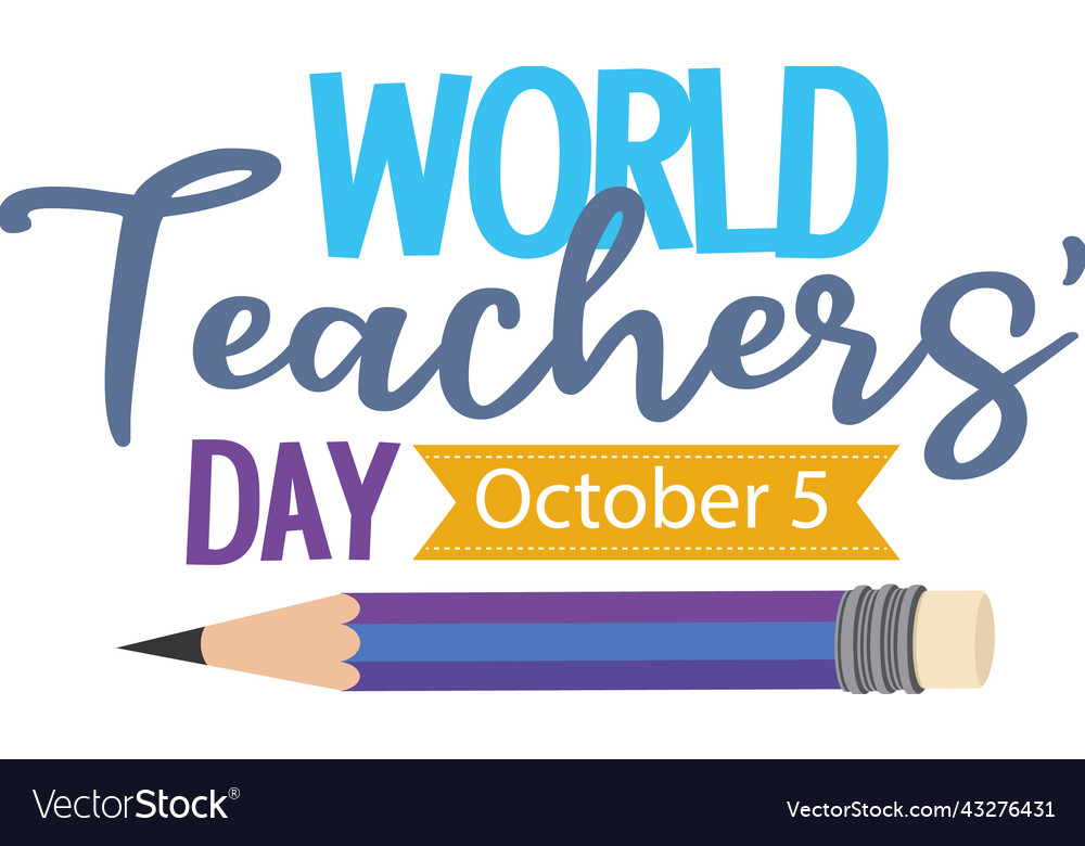 World teachers day logo banner design Royalty Free Vector