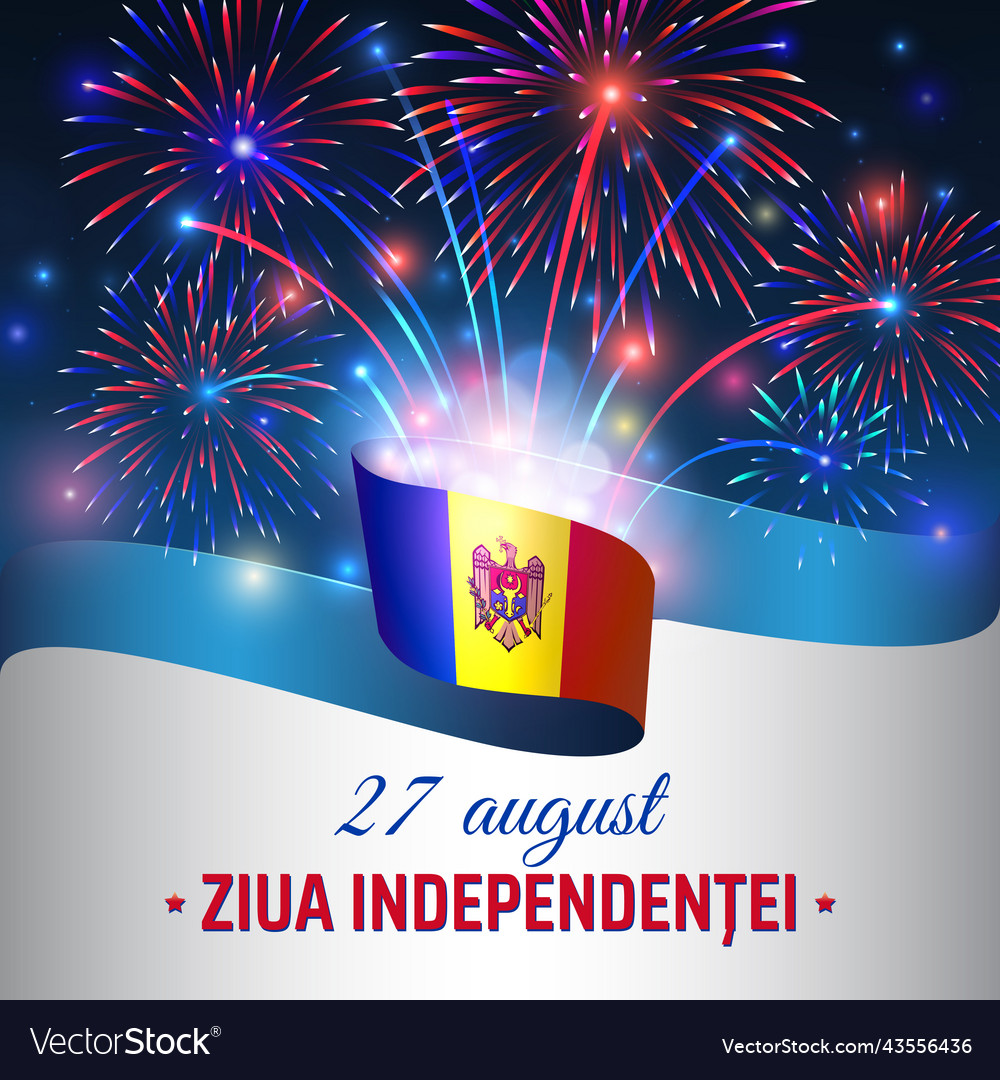 August 27 moldova independence day template Vector Image