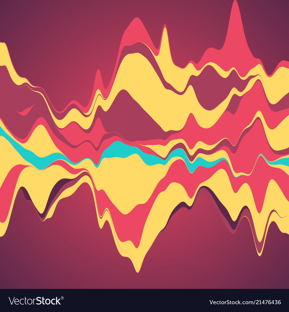 Big data visualization streamgraph futuristic vector image Big data visualization streamgraph futuristic