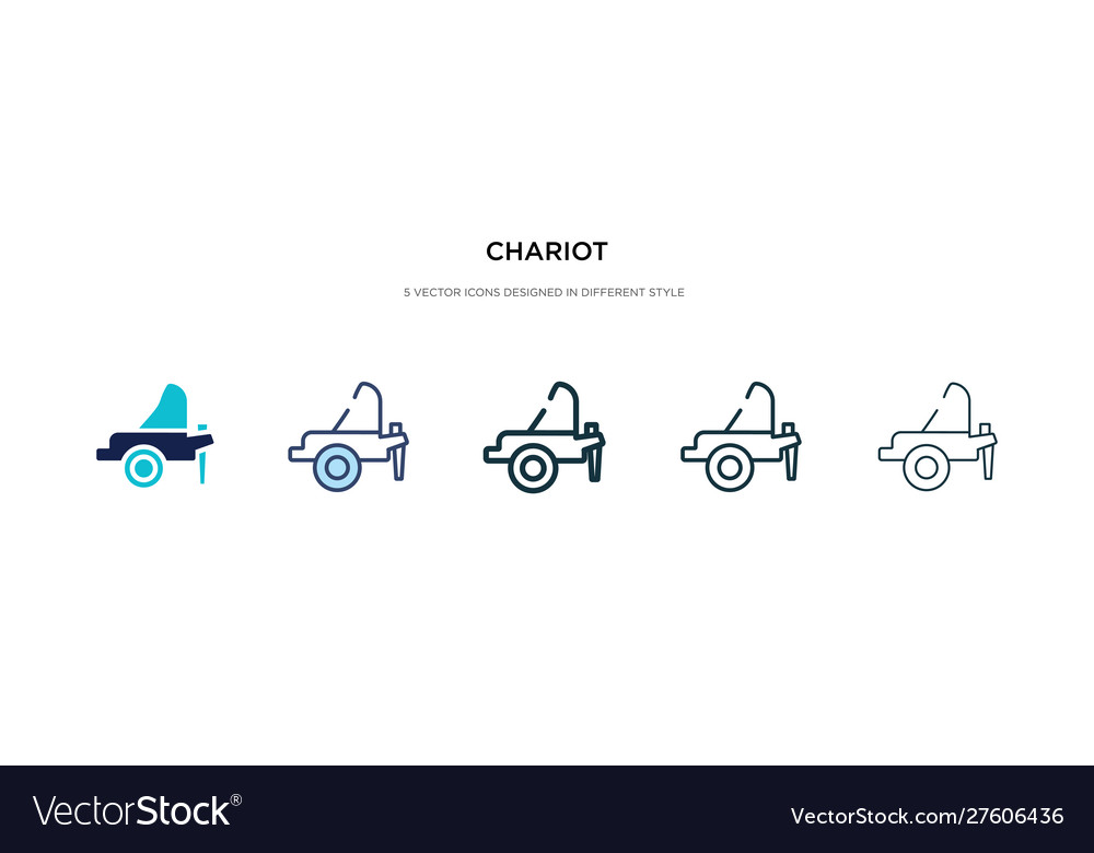 Chariot icon in different style two colored