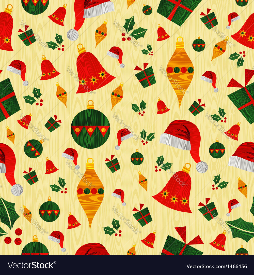 Christmas icons pattern background Royalty Free Vector Image