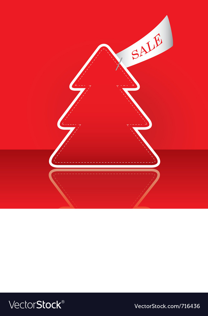 Christmas Tree With Sale Tag Vector Image Christmas Tree With Sale Tag Vector Image