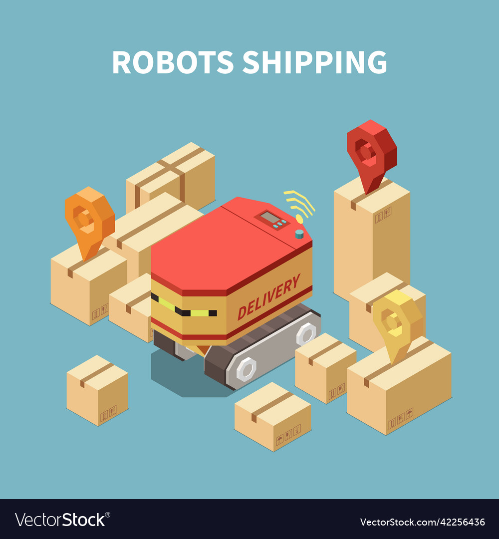 Delivery Isometric Composition Royalty Free Vector Image Delivery Isometric Composition Royalty Free Vector Image