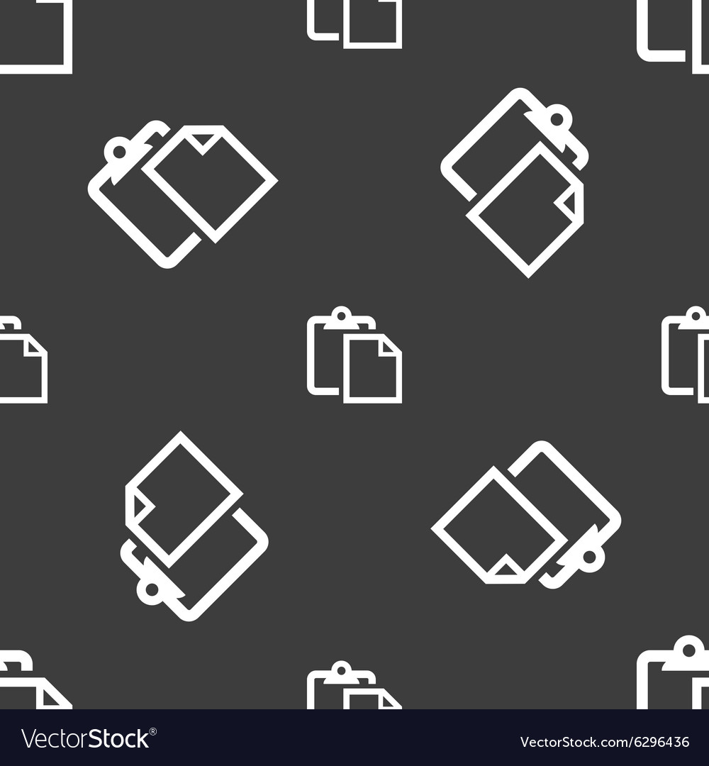 Edit document sign icon seamless pattern on a gray