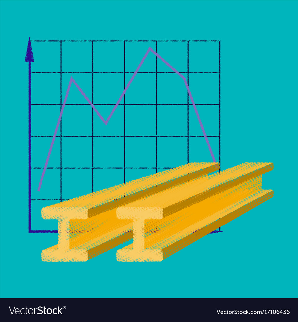 Flat shading style icon falling graph