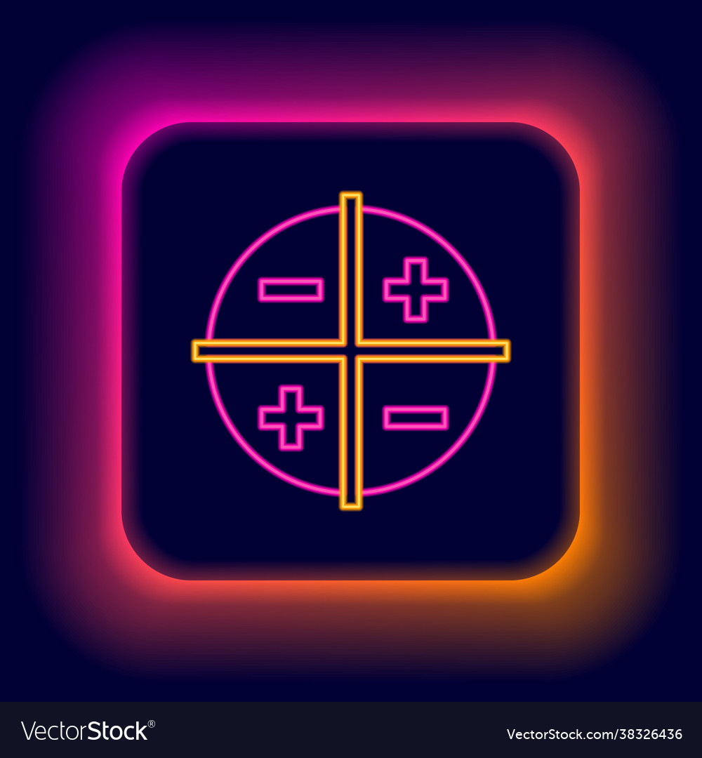 Glowing neon line xyz coordinate system icon vector image Glowing neon line xyz coordinate system icon