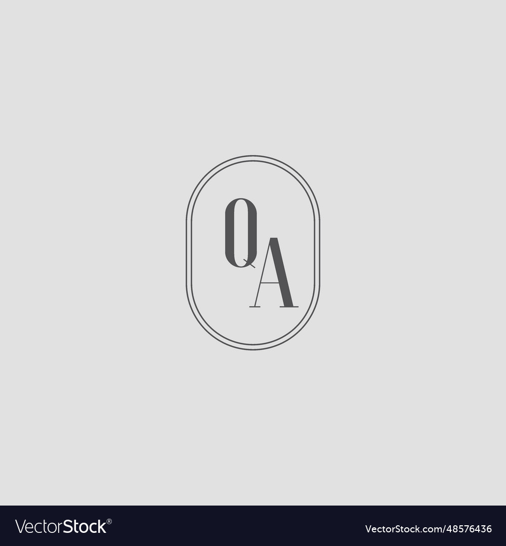 Initial qa wedding monogram logo design Vector Image Initial qa wedding monogram logo design