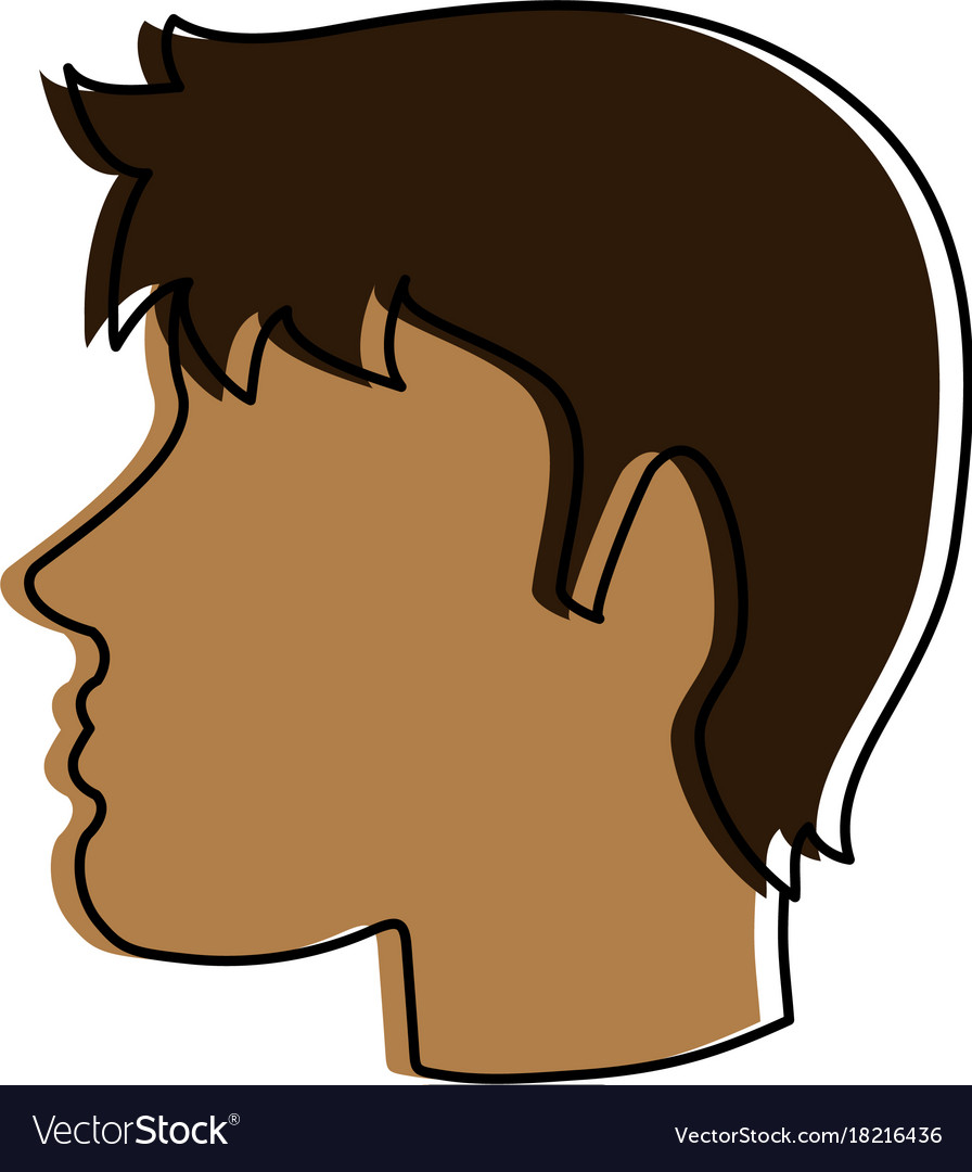Man avatar head sideview icon image