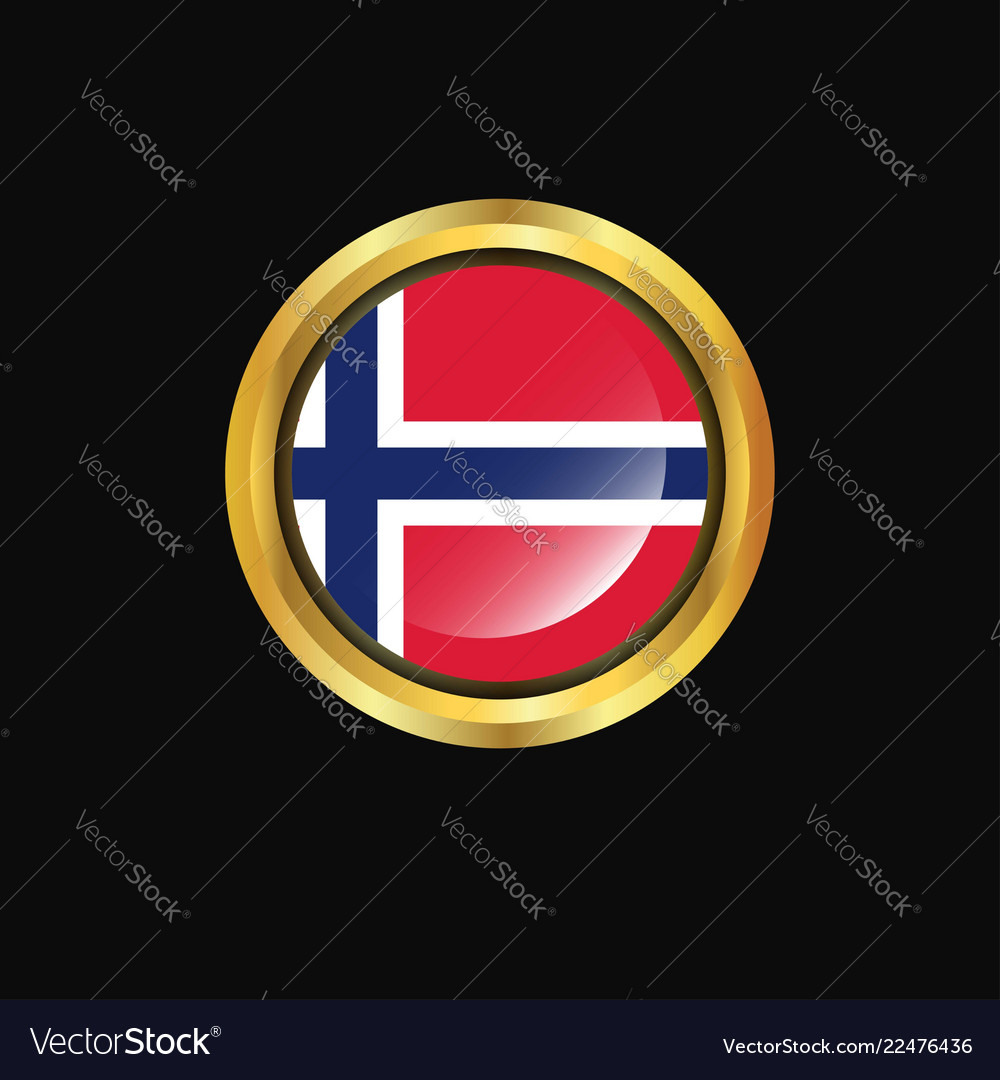 Norwegen Flagge golden Knopf