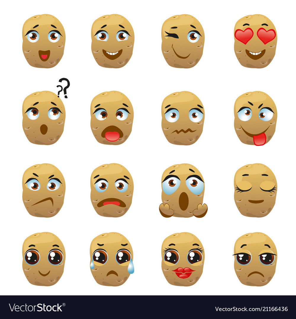 Potato emoji emoticon expression Royalty Free Vector Image