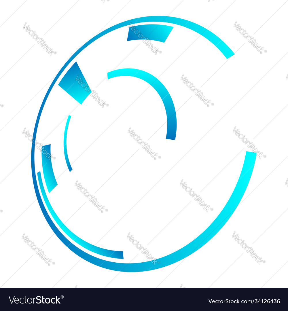 Sci-fi concentric geometric ring circle ui gui vector image Sci-fi concentric geometric ring circle ui gui