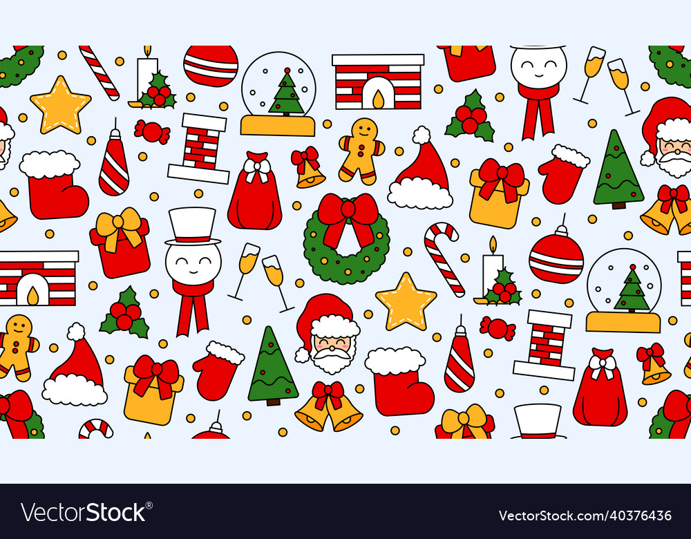 Seamless repeating pattern with christmas Vector Image Seamless repeating pattern with christmas