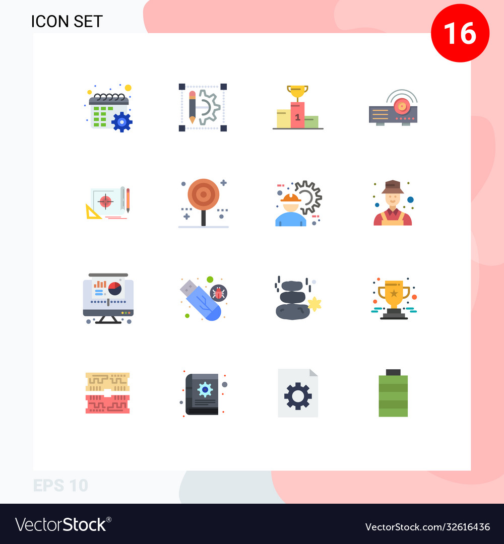 Set 16 modern ui icons symbols signs