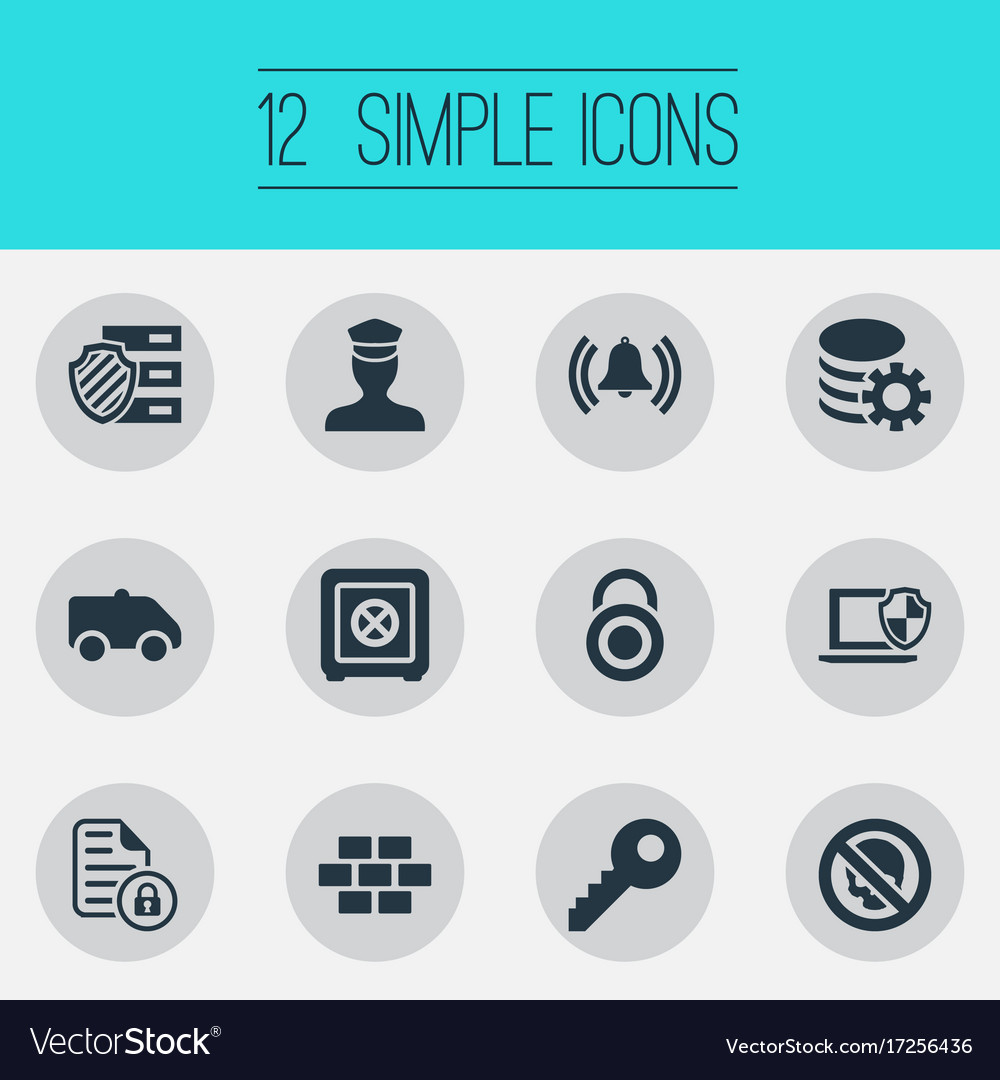 Set of simple security icons